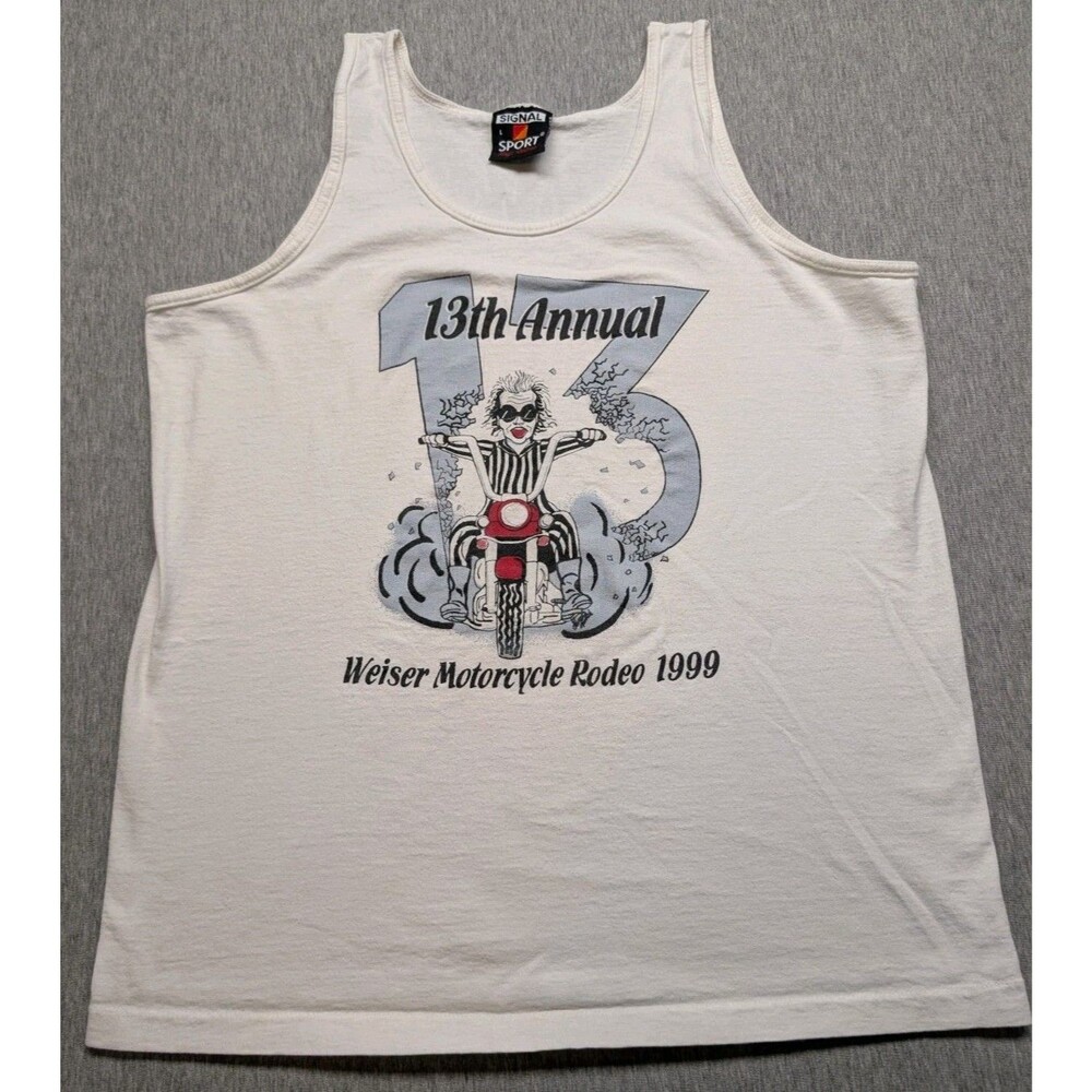 Vintage 13th Annual 1999 Weiser Motorcycle Rodeo Tank Top Mens Size Medium